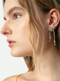 New Zadig & Voltaire Rock Node Earrings Shinysilver